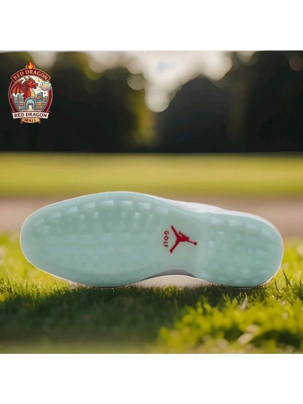 Nike Air Jordan ADG 5 White Fire Red Spikeless Golf Shoes FQ6642-101 - Men's 9.5